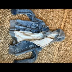 Free people double weave hoodie/denim jacket